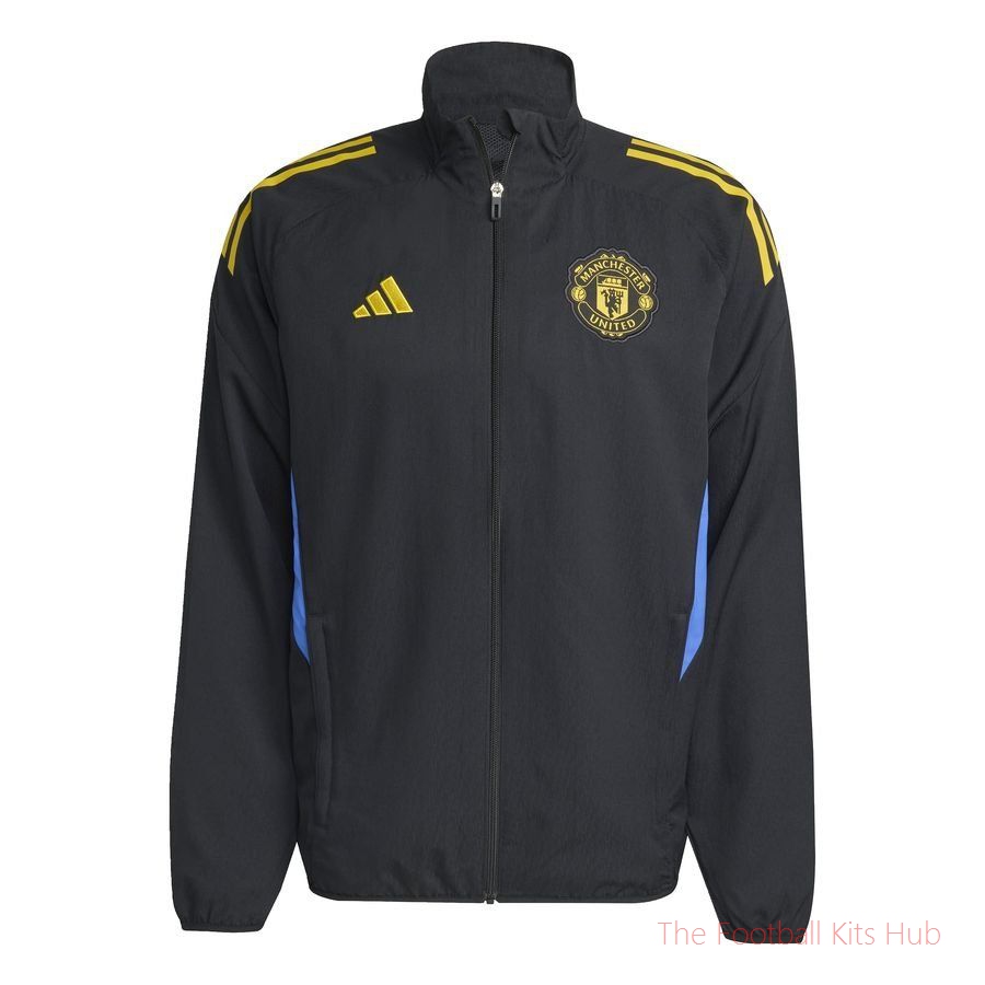 Manchester United Training Jacket Presentation Tiro 25 EU - Black/Hi-Res Blue/Tribe Yellow
