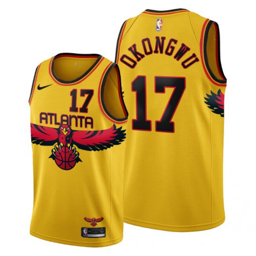 Atlanta Atlanta Hawks #17 Onyeka Okongwu Womens 2021-22 City Edition Gold NBA Jersey Womens