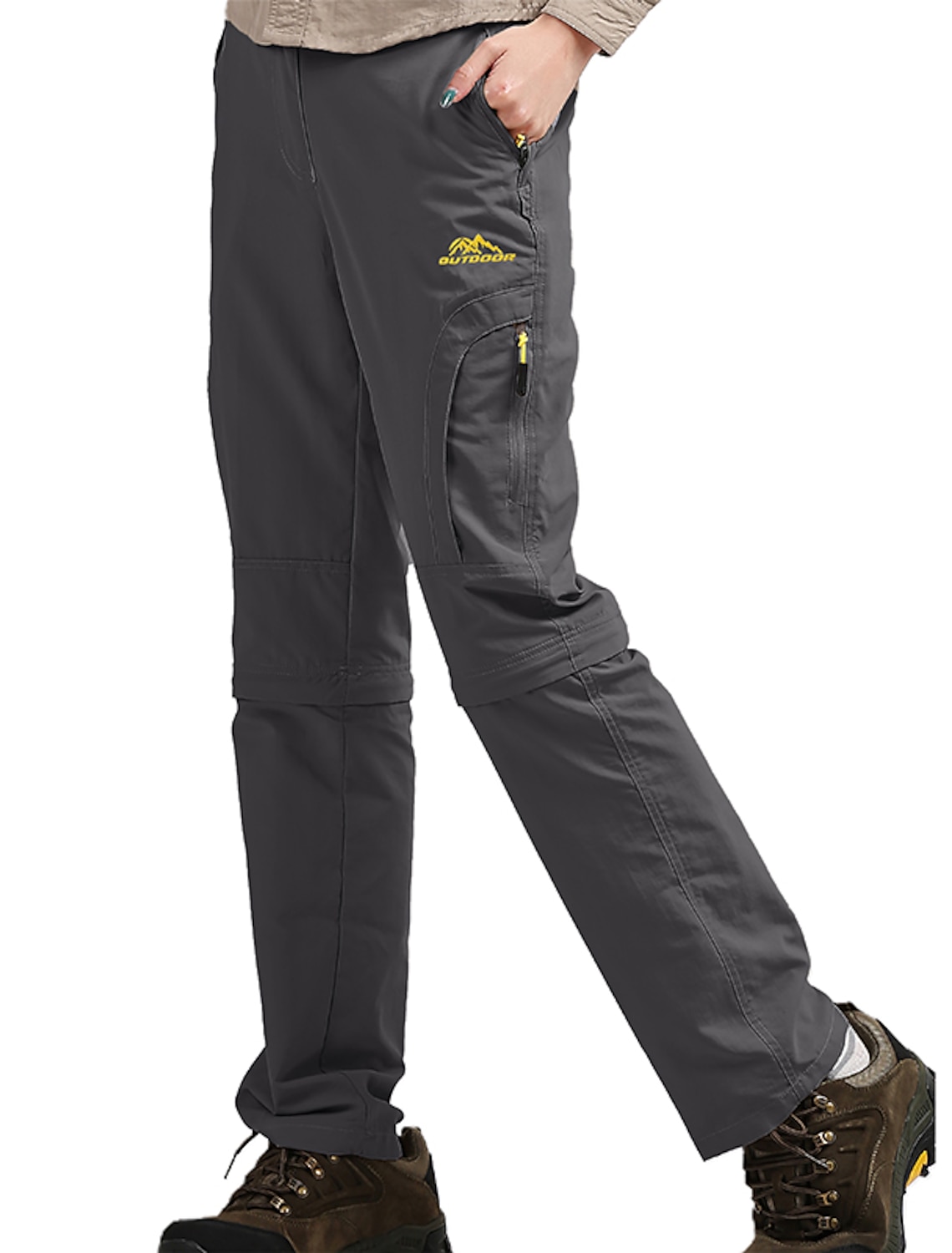 Women's Hiking Pants Trousers Summer Spring Outdoor Windproof Skin Friendly Quick Dry Multi Pockets Bottoms Zipper Pocket Dark Grey Black Fishing Climbing Beach S M L XL XXL