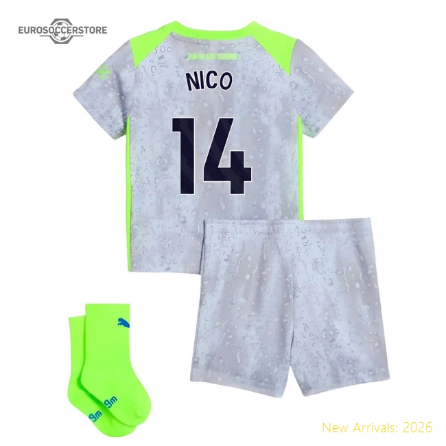 Official 2025-2026 Man City Third Baby Kit (nico 14) - Premium