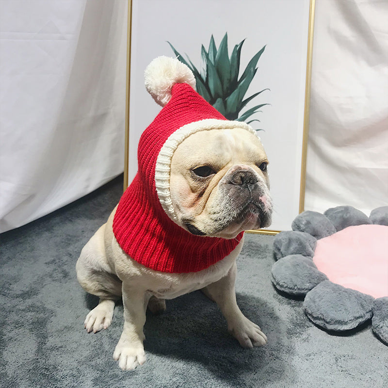 Premium Cozy Christmas Wool Hat For French Bulldogs for Home Use