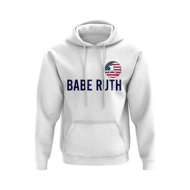 Exclusive-Design Babe Ruth Usa Name Hoody (White) Tournament-Edition