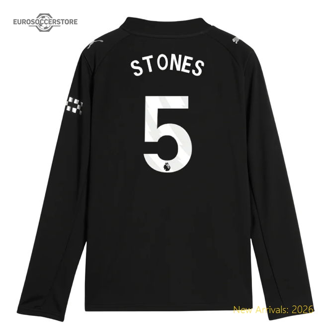 Premium 2025-2026 Man City Long Sleeve Away Shirt (kids) (stones 5)