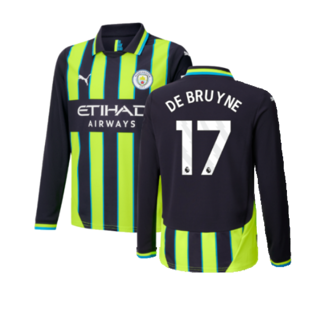 Man City 2024-20 Away Football Kit De Bruyne 17 L M S Kids