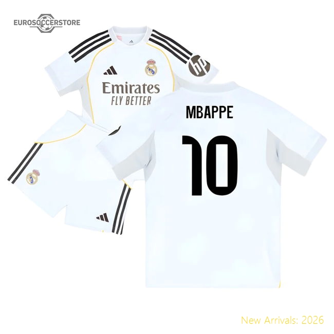 Fan-Favorite 2025-2026 Real Madrid Home Youth Kit (Mbappe 10)