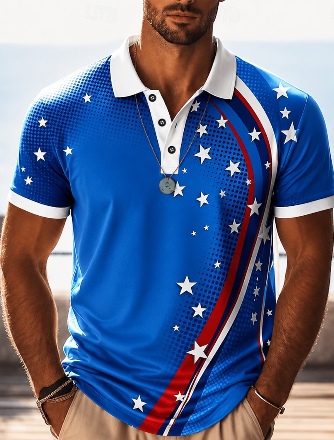 Men's Golf Shirt American Flag Polo Shirt Casual Daily Turndown Quarter Zip Short Sleeve Fashion Casual Flag Zipper Quarter Zip Spring & Summer Regular Fit Navy Blue Dark Green Gray Golf Shirt