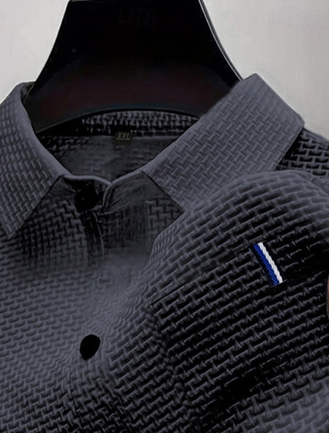 Multi Packs 3pcs Men's Lapel Short Sleeves White+Black+Blue Ice Silk Seersucker Polo Button Up Polos Golf Shirt Jacquard Plain Vacation Daily Wear Polyester Summer