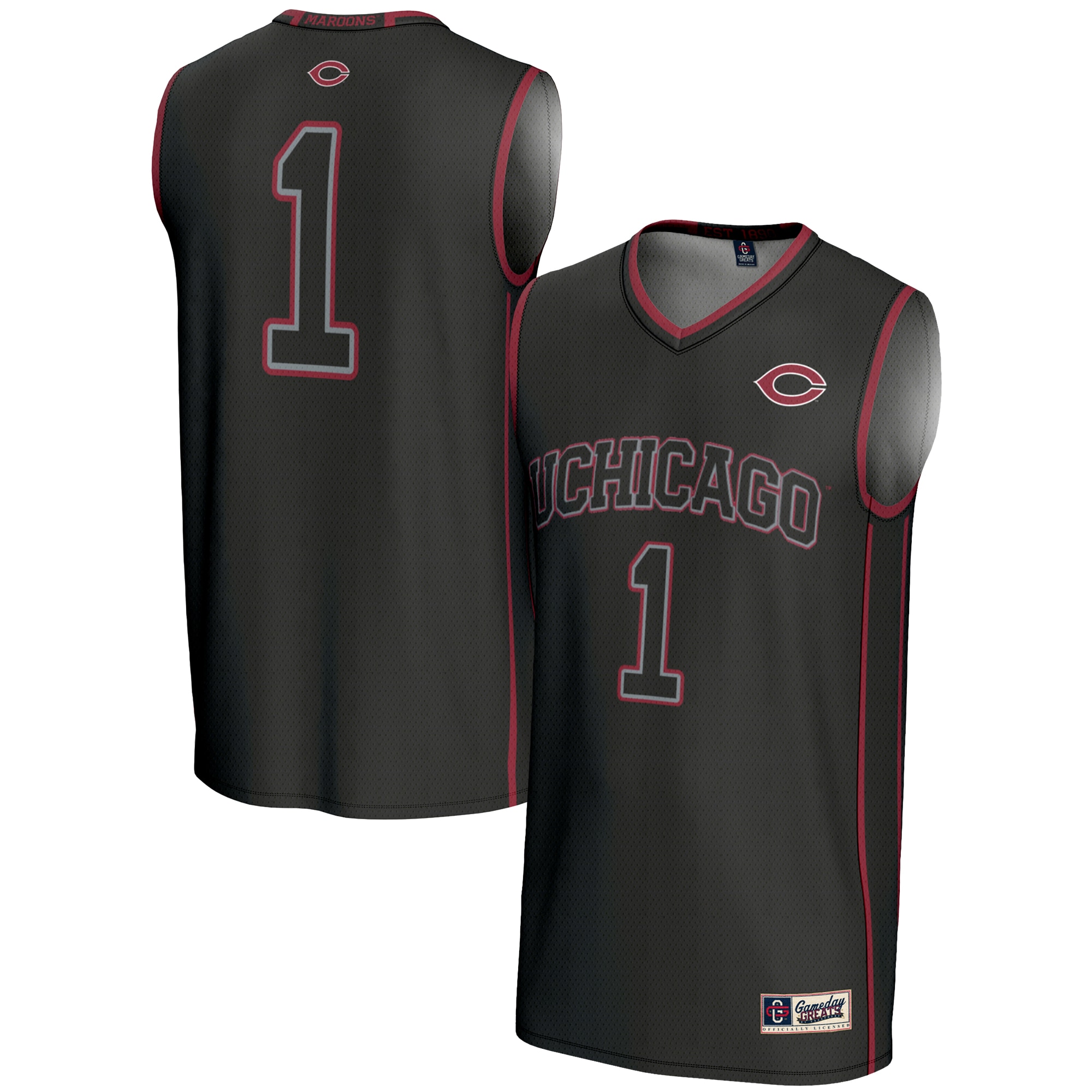[NJP] UChicago Maroons GameDay Greats Youth Lightweight Basketball Jersey - Black