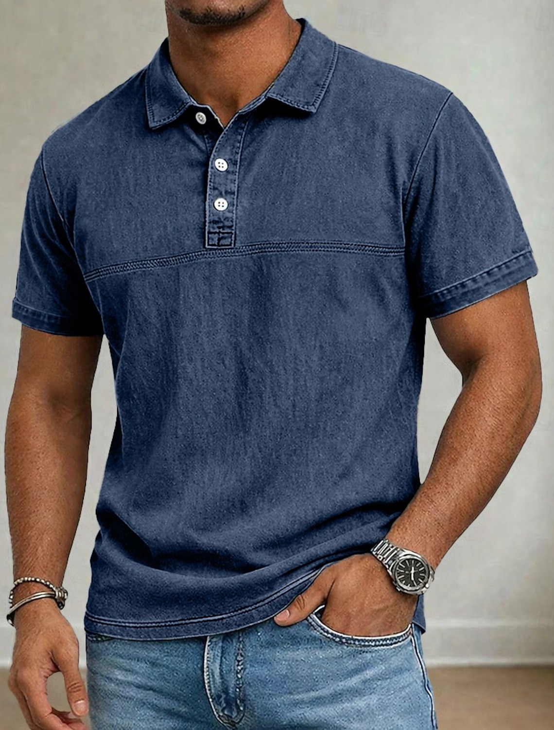 SoftFade™ Men's Polo Shirts 100% Cotton Acid Wash Shirt Casual Holiday Lapel Short Sleeve Fashion Basic Plain Vintage Distressed Summer Spring Dark Brown Black Light Green Navy Blue Light Purple