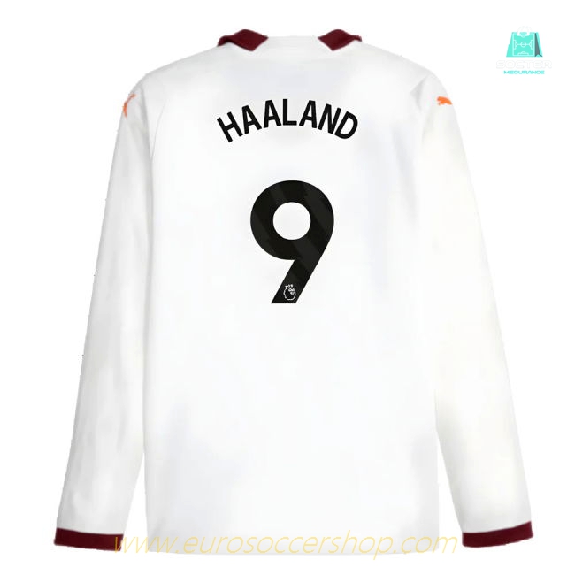 2023-2024 Man City Long Sleeve Away Shirt (HAALAND 9)