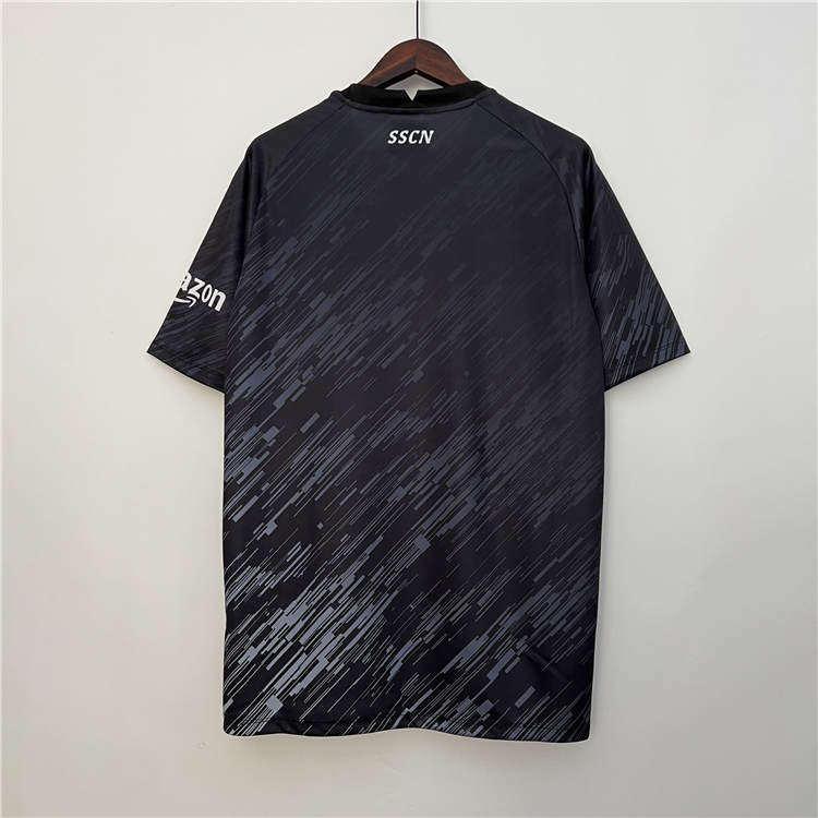 Breathable Napoli 2324 Soccer Shirt Third Black Football Shirt