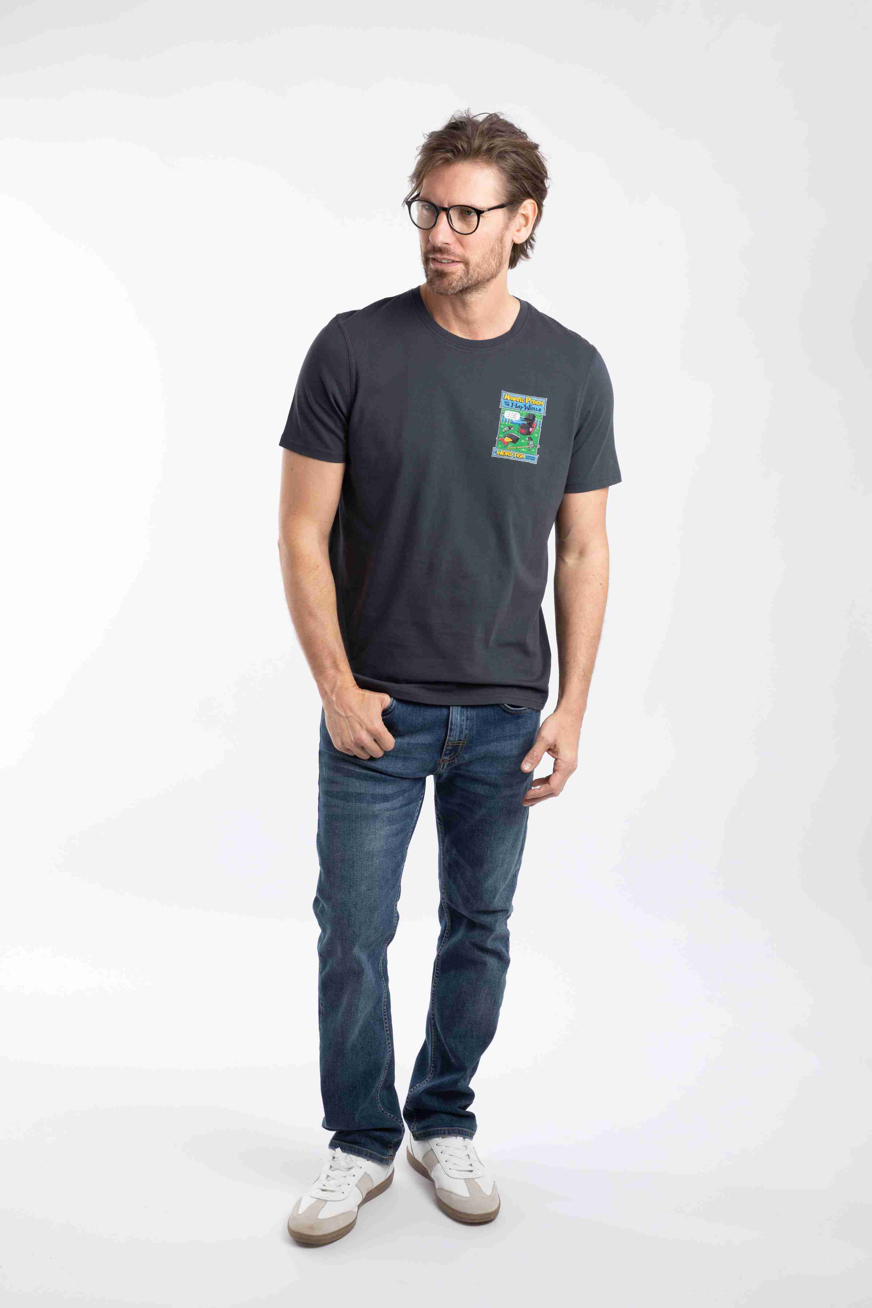 Holy Whale Back Print Artist T-Shirt Navy