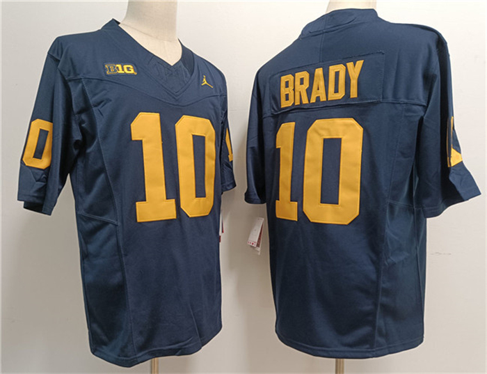 Men's UM Wolverines #10 Tom Brady Game 2023 replica durabl Jersey