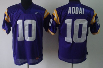 Men's LSU LA Tigers Joseph Addai #10 home jersey Purple 2024 durabl