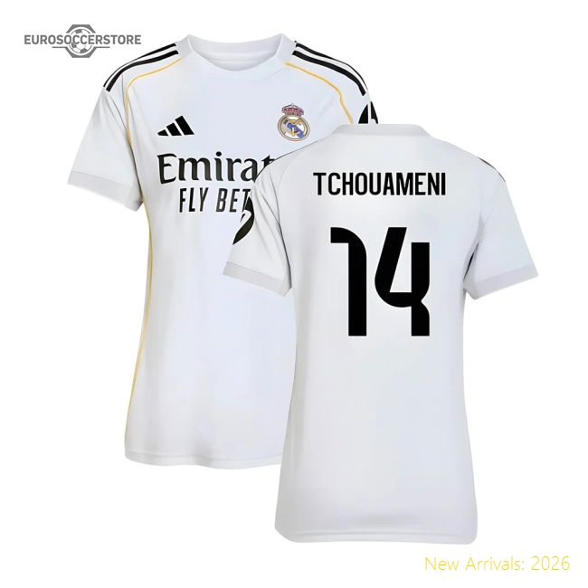 High-Quality 2025-2026 Real Madrid Home Shirt (Womens) (Tchouameni 14)