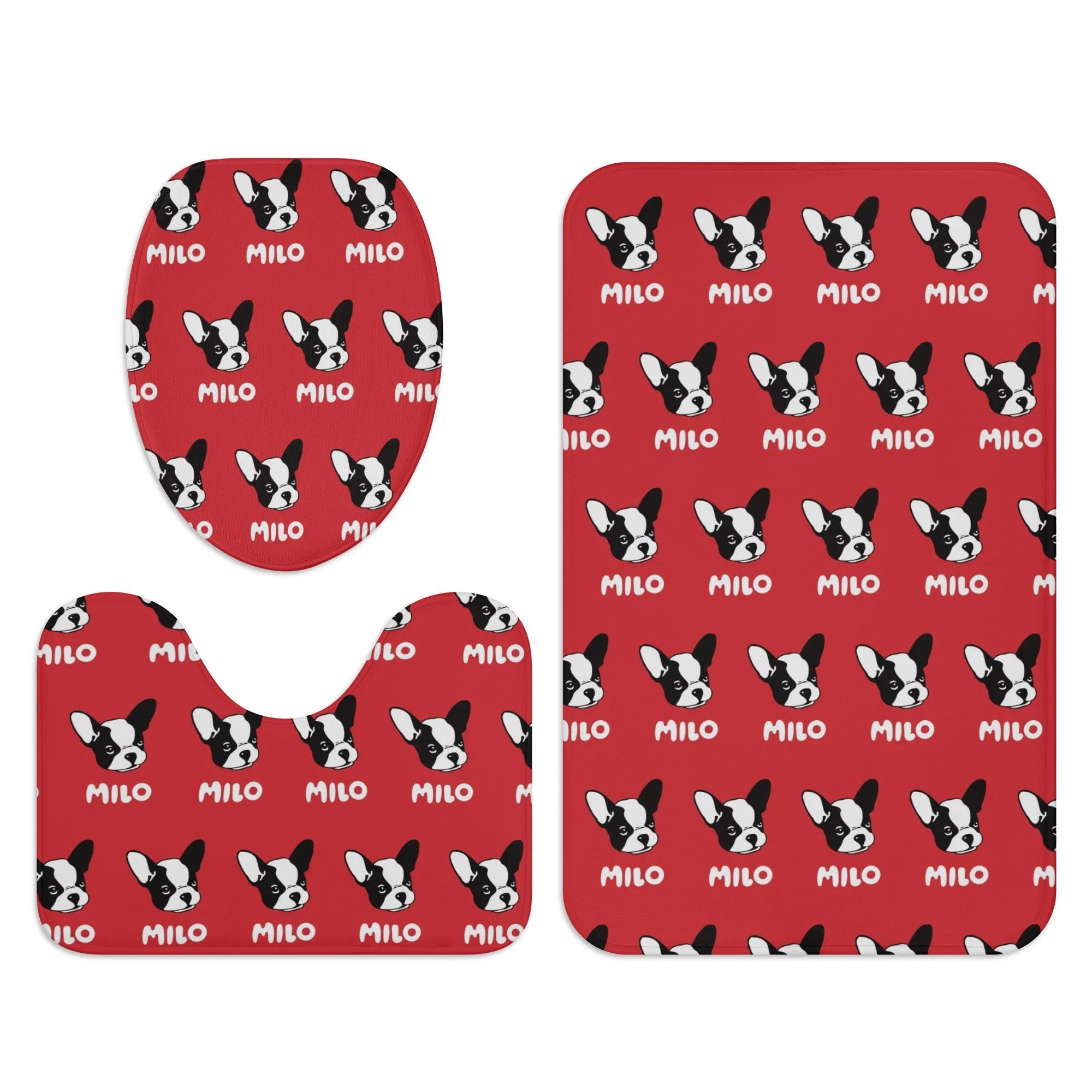 French Bulldog Personalized Bathroom Set With Your Frenchie’s Name Durable Dog Item