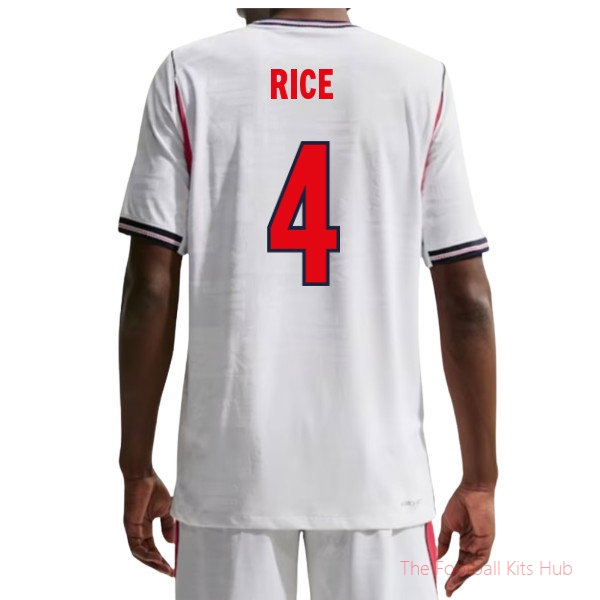 England Aero-FIT Shirt 2026-2027 Rice #4 Match Jersey - Team Kit