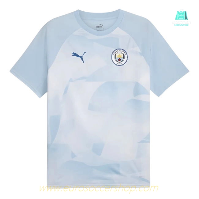 2023-2024 Man City Prematch SS Jersey (Silver Sky) - Kids