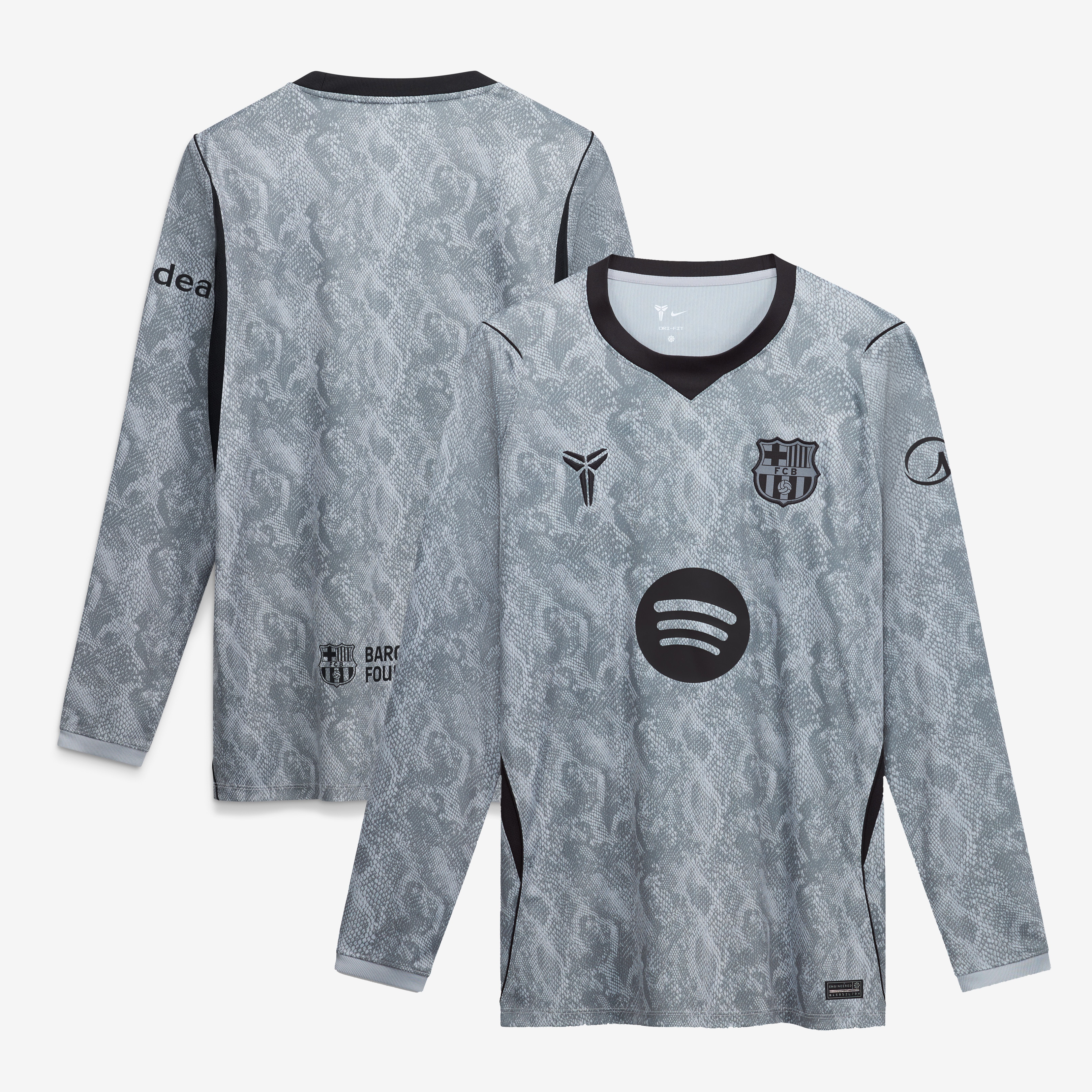[SJH] Barcelona Youth 2026/27 Away Stadium Replica Long Sleeve Goalkeeper Jersey - Gray