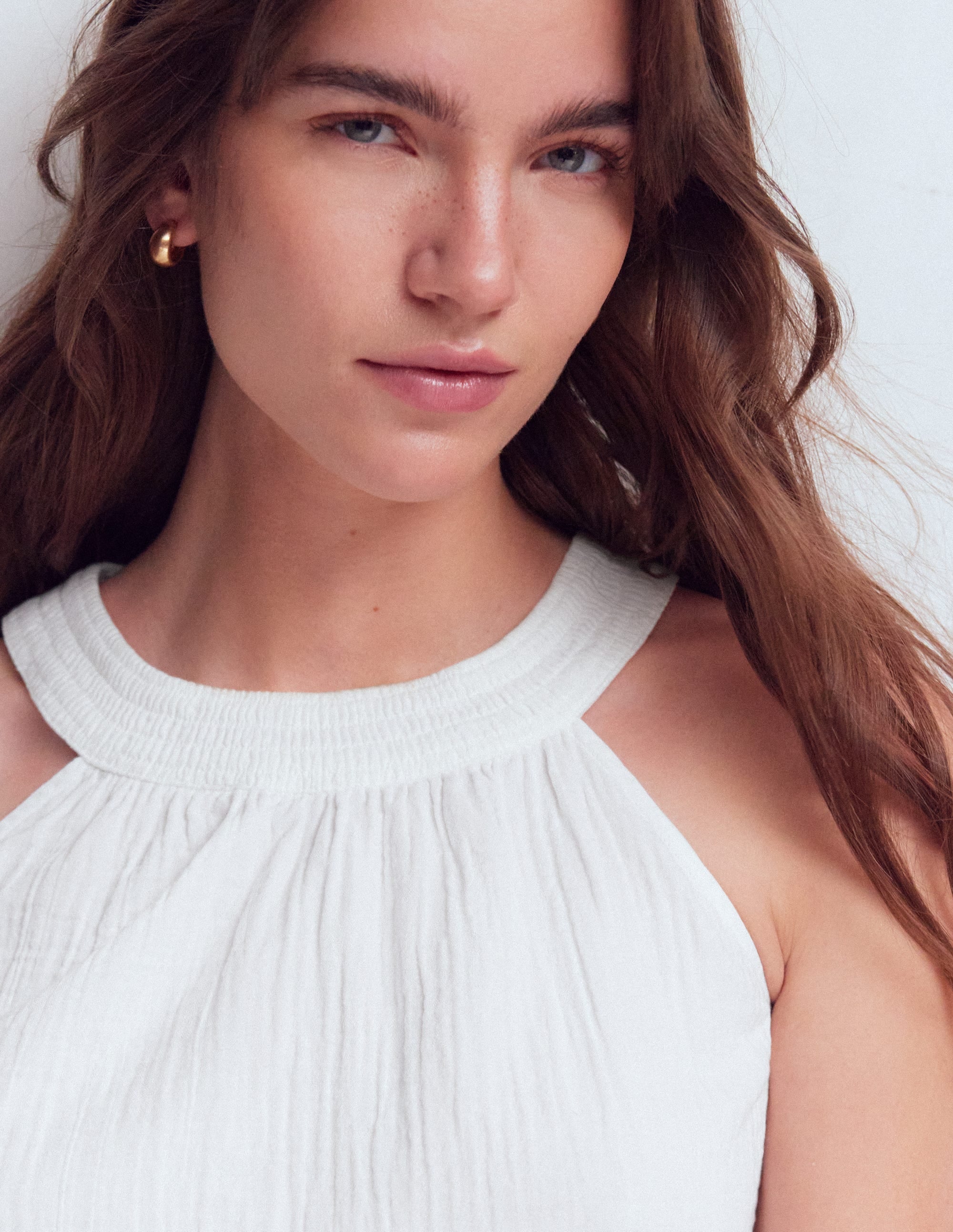 Halter-neck Double Cloth Top