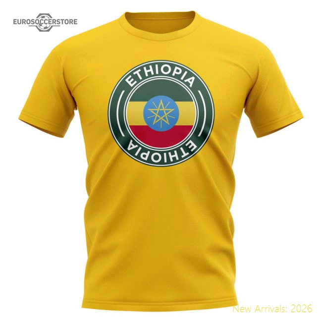 First-class Ethiopia Football Badge T-shirt (yellow) - Official Design