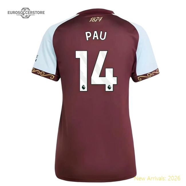 Official 2025-2026 Aston Villa Home Shirt (womens) (pau 14) - Premium