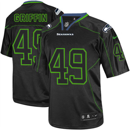 NFL W S S Seahawks #49 Shaquem Griffin Black Lights Out Jersey - Hi...