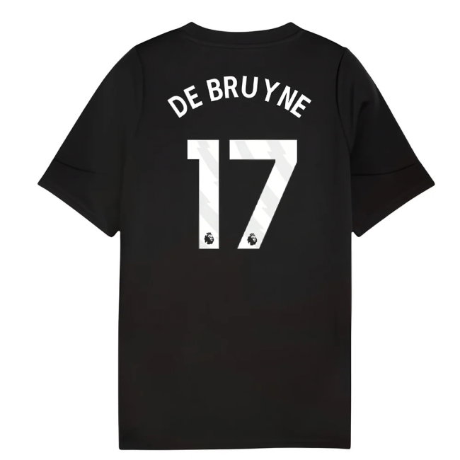 2025-2026 Man City Training Jersey (Black) - Kids (De Bruyne 17)