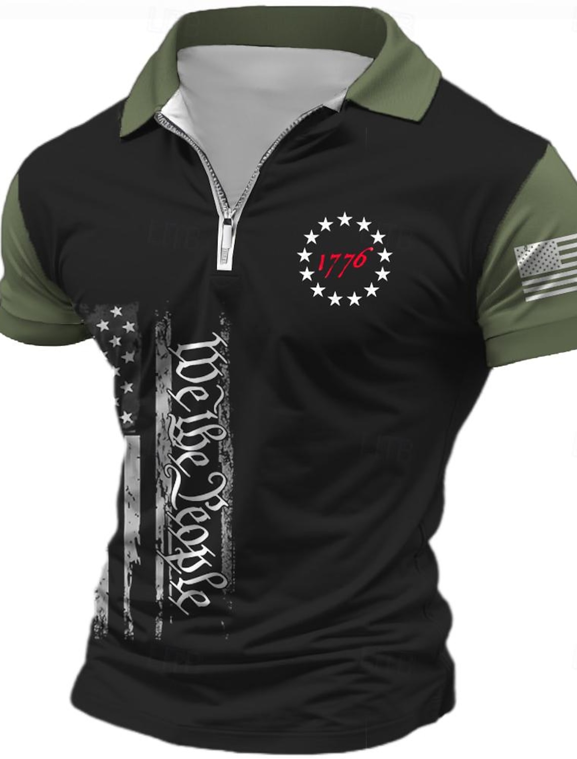 US America 250 Year Anniversary Veterans Day Men's Patriotic Polo