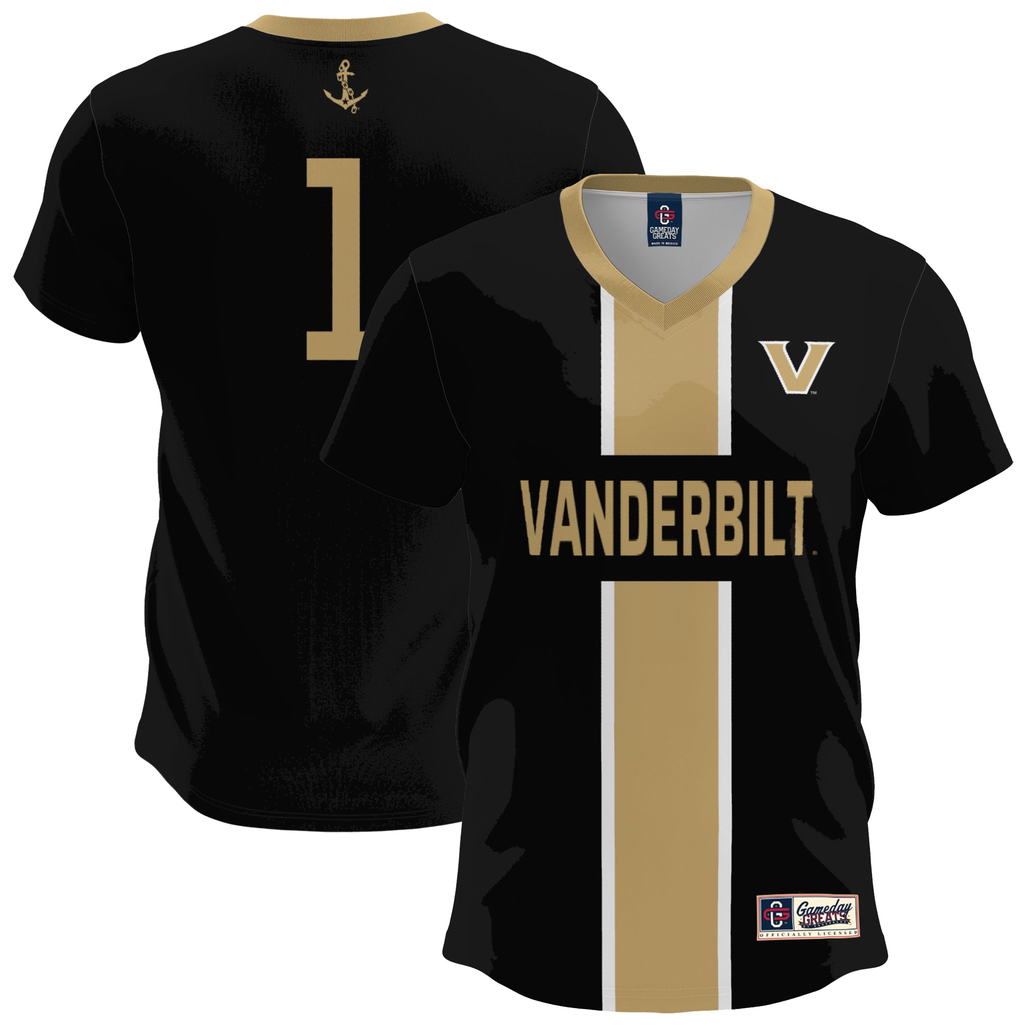 [LK] Vanderbilt Commodores GameDay Greats Youth Lightweight Soccer Fashion Jersey - Black