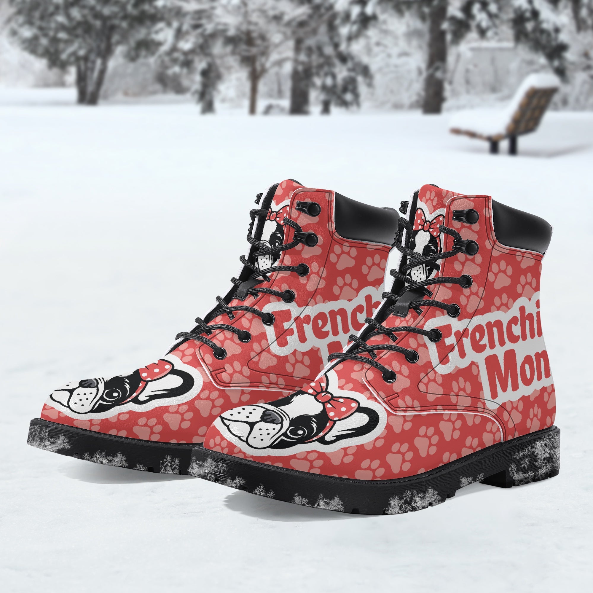 French Bulldog Lover Marcel Casual Leather Boot Perfect Gift Idea