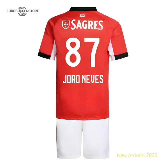 2025-2026 Benfica Home Youth Kit (Joao Neves 87)