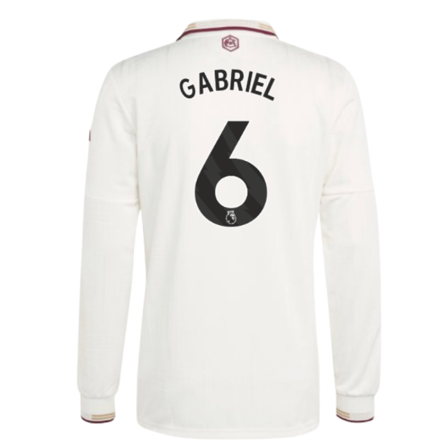Arsenal Arsenal Authentic Long Sleeve Third Shirt Gabriel #6 Match...