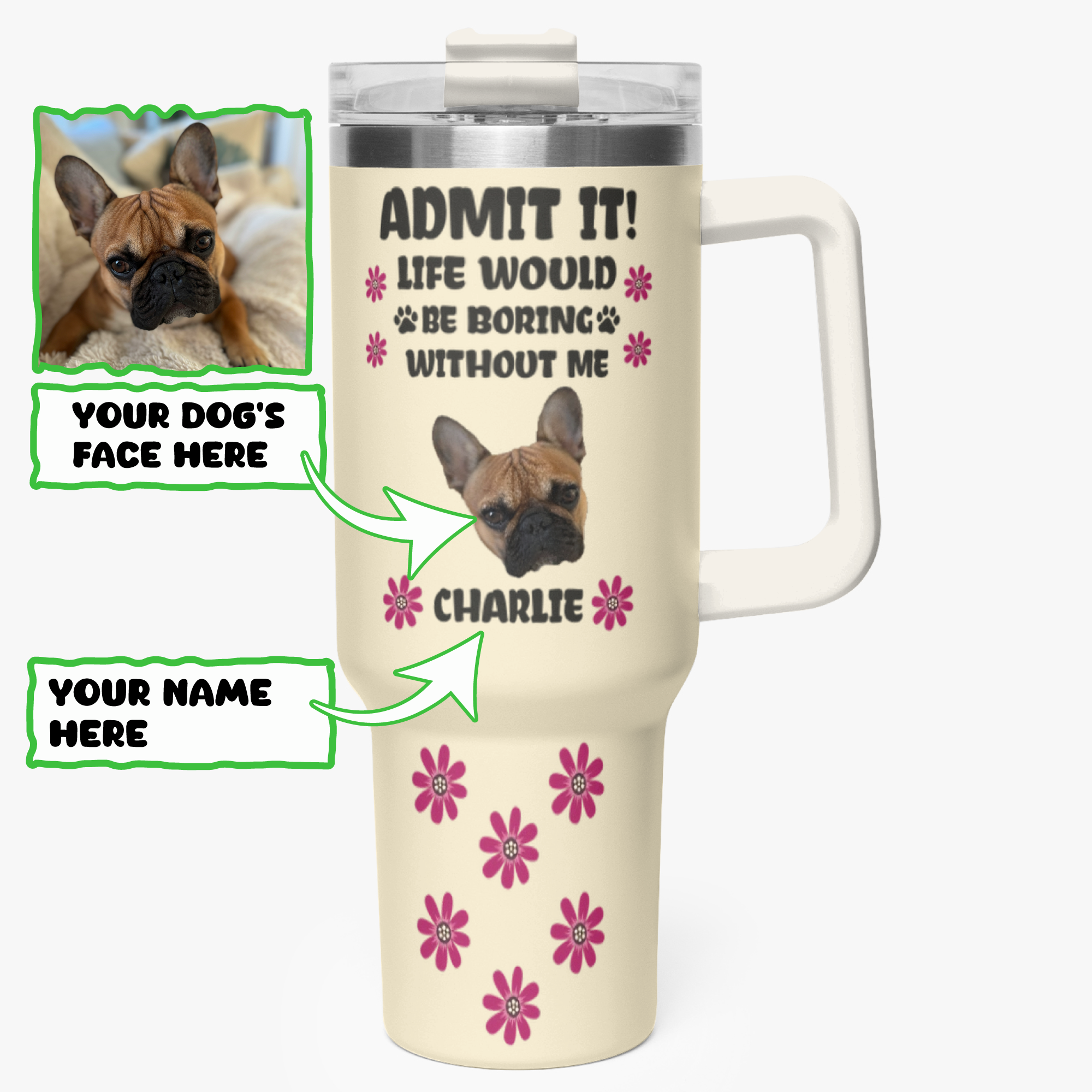- Durable Personalized Car Tumbler Cup Paw Protection | Durable Build