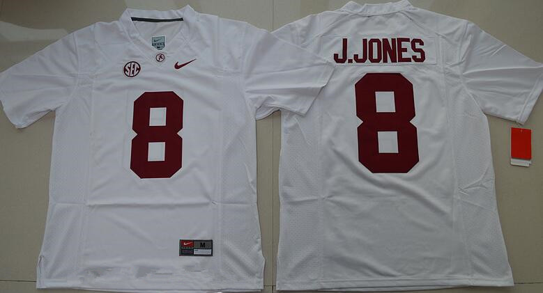 Men's Alabama Bama White 2024 durabl Julio Jones #8 high quality