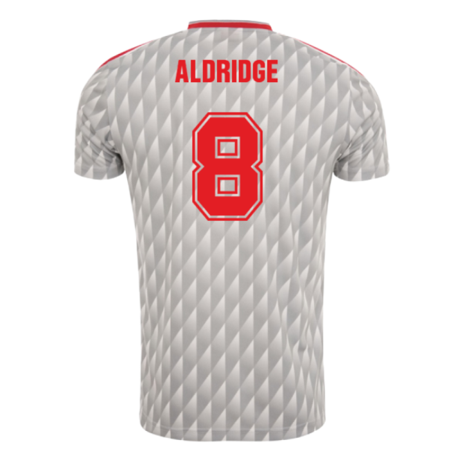 Official 1989-1991 Liverpool Away Candy Retro Shirt (aldridge 8)