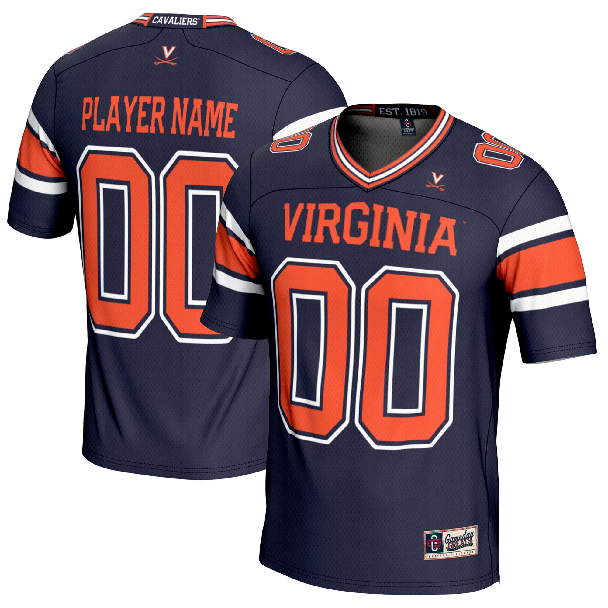 [NJP] Virginia Cavaliers GameDay Greats NIL Pick-A-Player Football Jersey - Navy