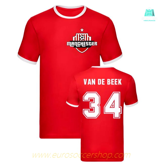 Donny Van De Beek Manchester Ringer Tee (Red)