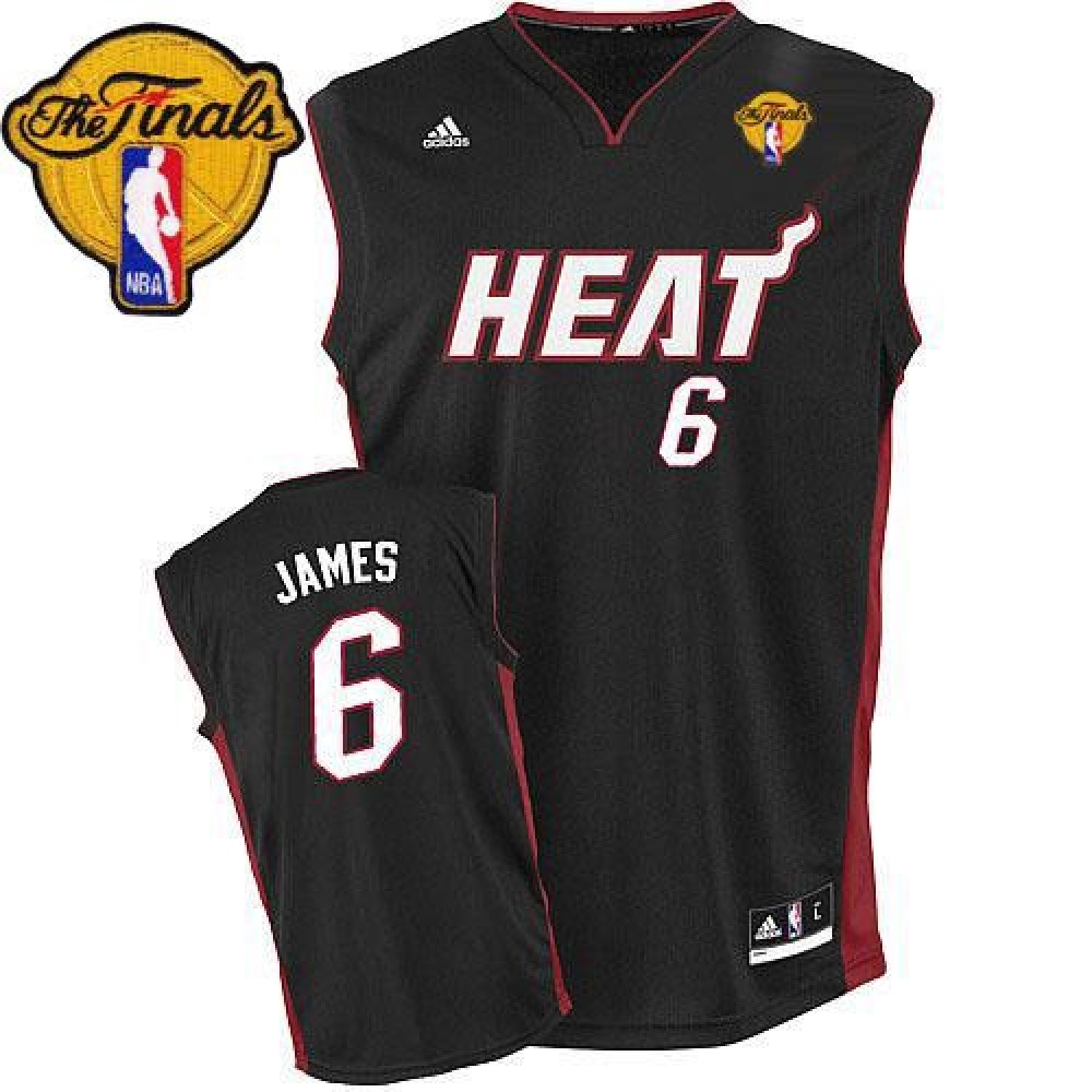 Game Day Professional Men's Heat #6 LeBron Black Basketball Jersey