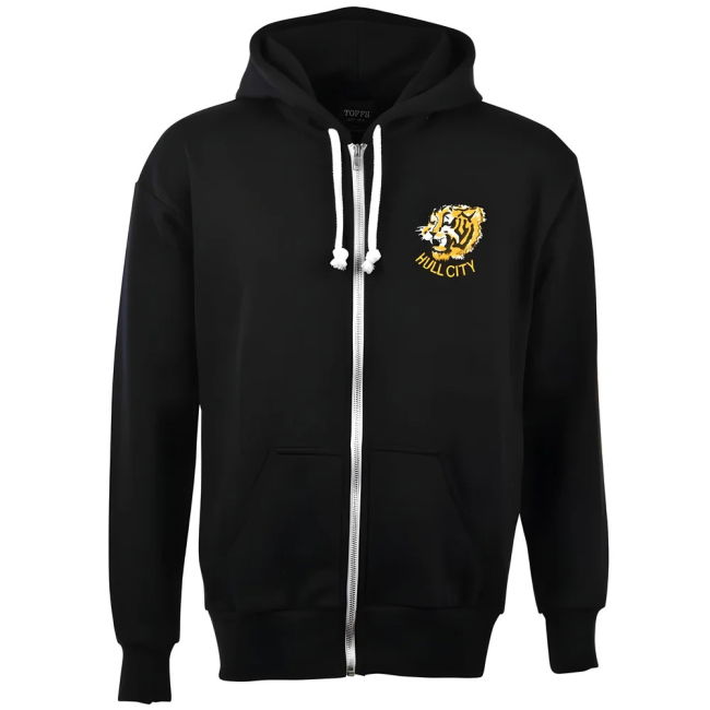 Official Hull City Zipped Hoodie - Black Breathable Fabric