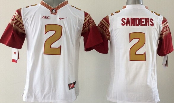 Men's None White 2014 durabl Deion Sanders #2 comfortable Jersey