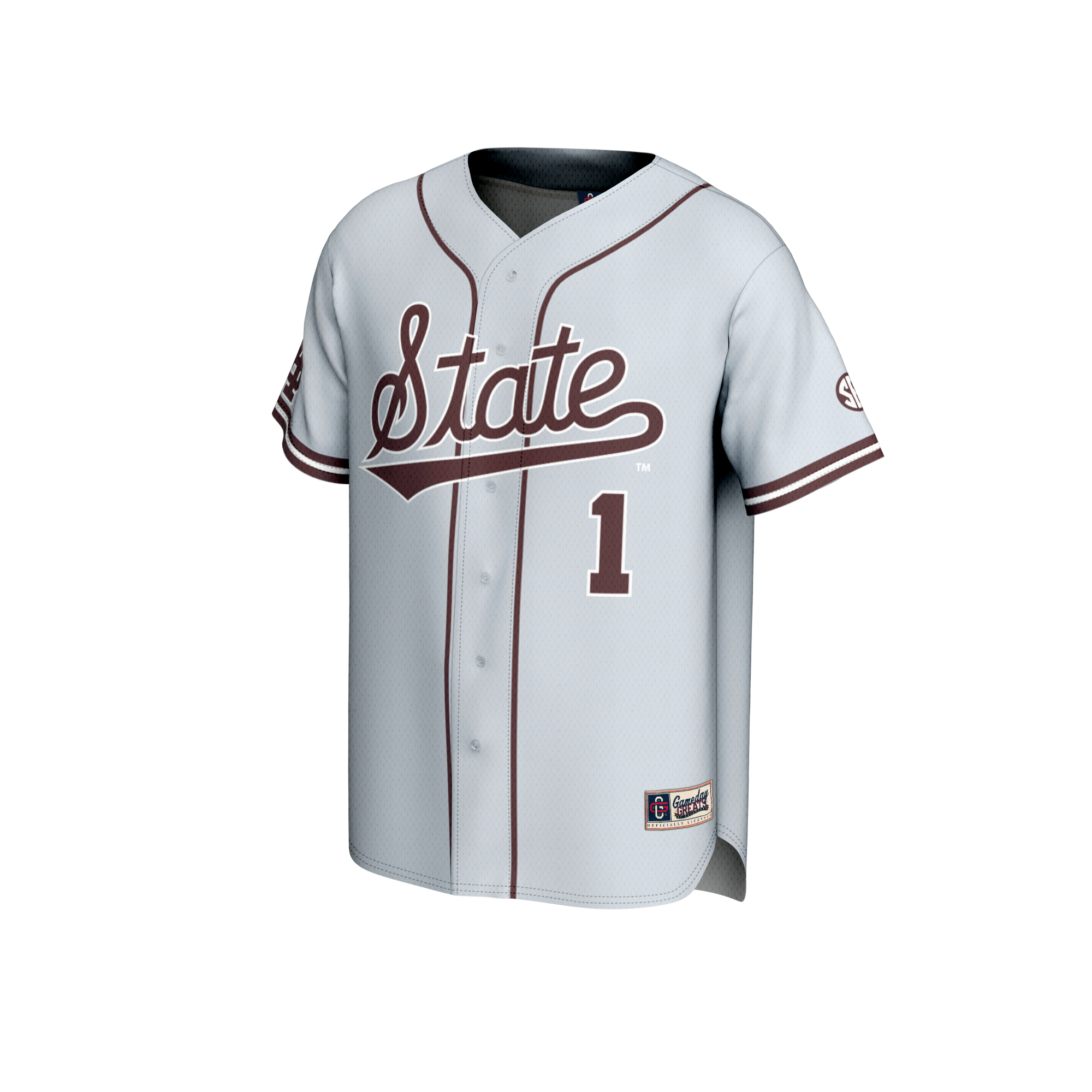 [DDG] Mississippi State Bulldogs GameDay Greats Youth Lightweight Collegiate Baseball Fashion Jersey - Gray