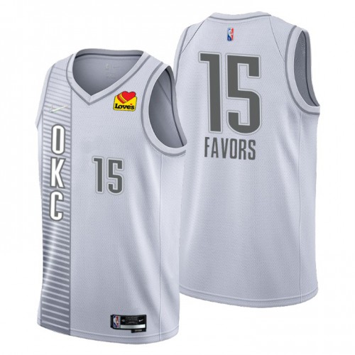 Gray Nike C. Thunder #15 NBA Jersey Premium Quality Premium Quality