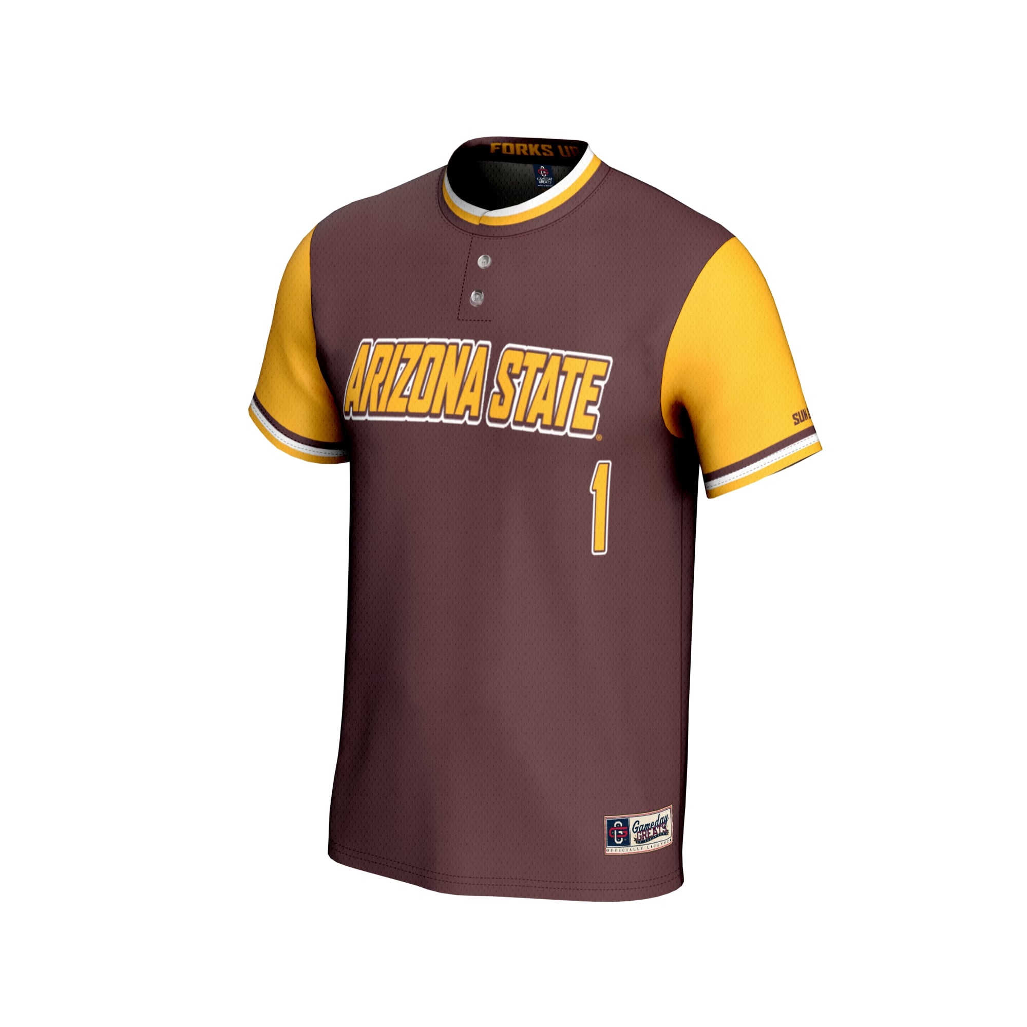 #1 Arizona State Sun Devils GameDay Greats Unisex Lightweight Collegiate Softball Fashion Jersey - Maroon