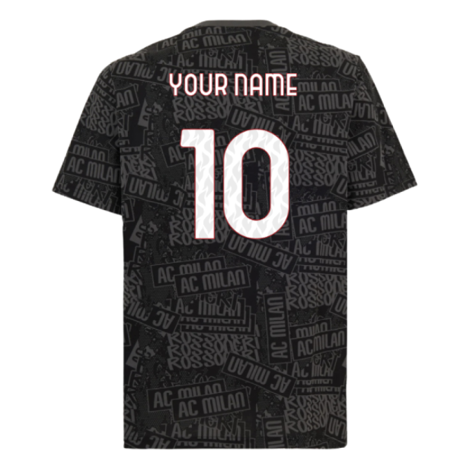 High-Quality 2025-2026 Ac Milan Ftblculture Tee Aop (Black) (Your