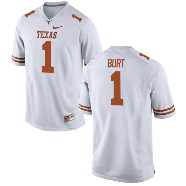 Men's UT TX White 2024 durabl John Burt #1 moisture wicking Jersey