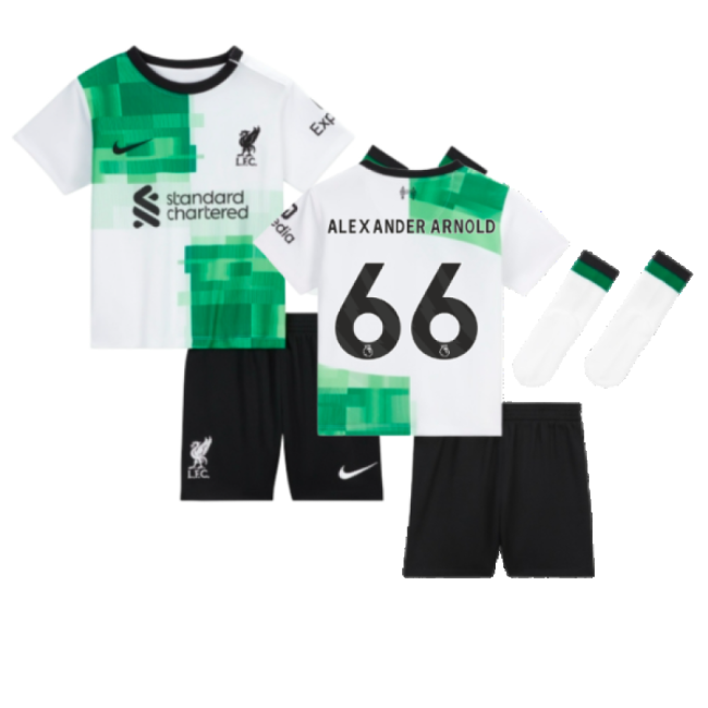 Kids Alexander Arnold 66 Genuine 2023-2024 Liverpool EPL Away Strip
