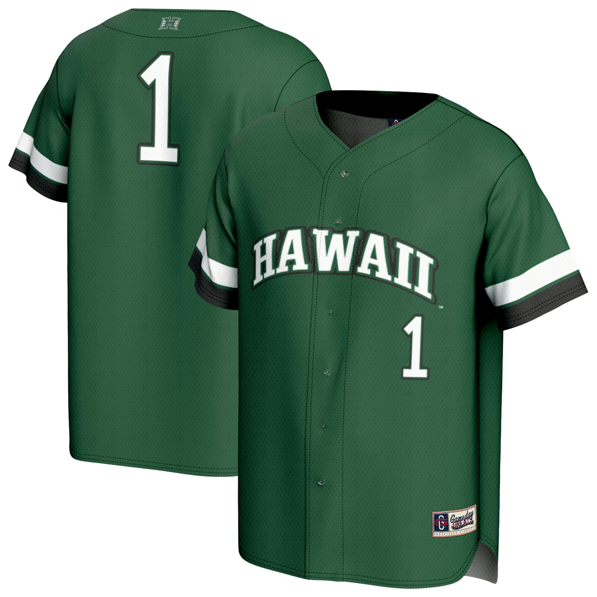 #1 Hawaii Rainbow Warriors GameDay Greats Youth Lightweight Collegiate Baseball Fashion Jersey - Green