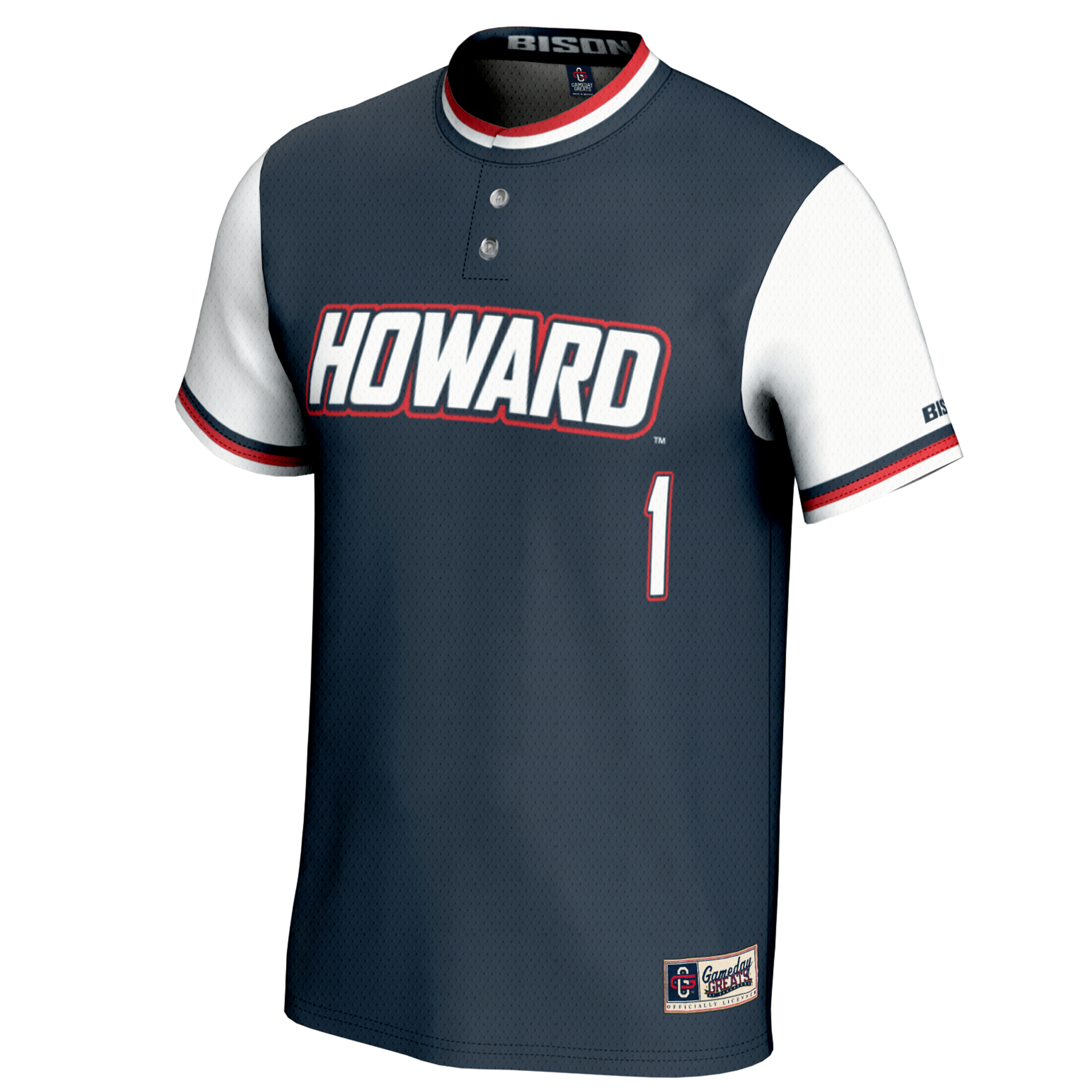 [DDG] Howard Bison GameDay Greats Youth Lightweight Softball Jersey - Navy