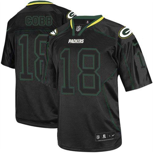 NFL GB Packers #18 Randall Cobb Green Lights Out Jersey - Authentic...